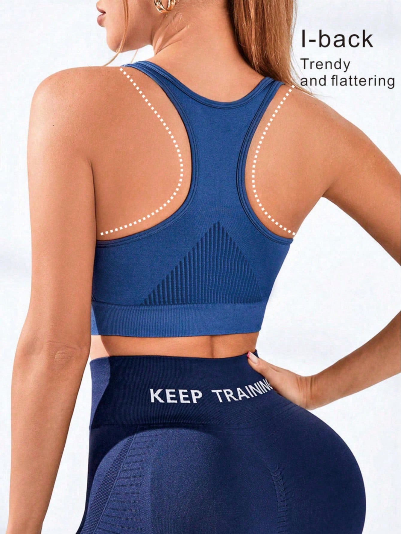 Seamless Ribbed Workout Tank Top - เสื้อชั้นในกีฬาแบบ Racerback สำหรับผู้หญิง ไร้ตะเข็บ ผ้าริบ ยืดหยุ่นได้ดี