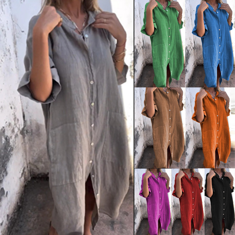 Casual Loose Linen Shirt Dress - เดรสเชิ้ตผู้หญิงสไตล์ Old Money ปี 2026 ทรงหลวม