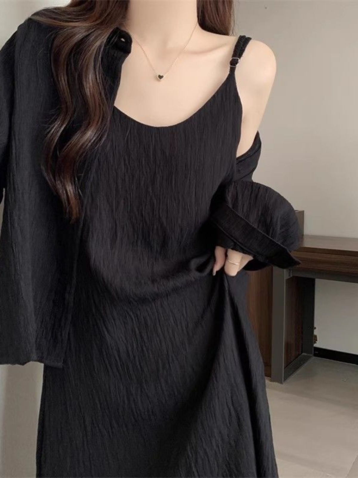 Korean Style A Line Shirt Dress - เดรสไซส์ใหญ่สำหรับฤดูร้อน เสื้อคลุมหลวมๆ กระโปรงทรงเอ กระโปรงยาวปานกลาง ระบายอากาศได้ดี เป็นมิตรกับผิว