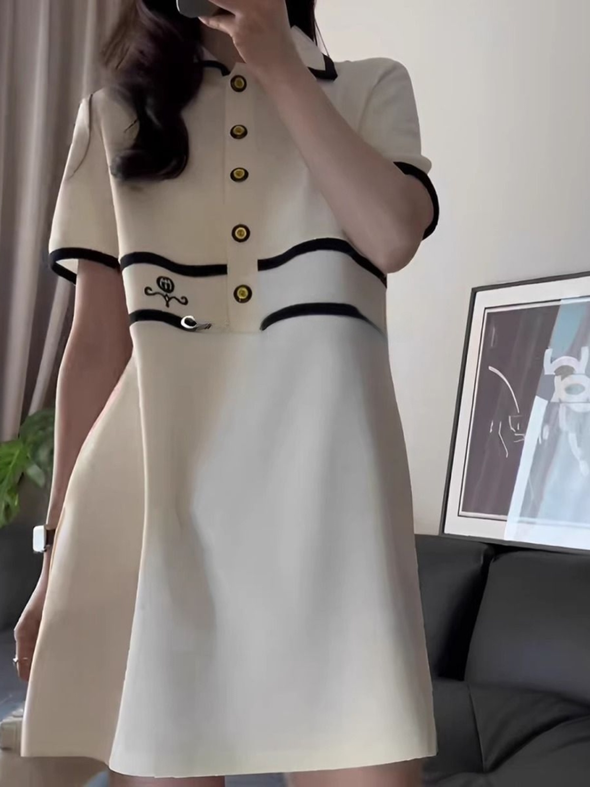 Korean Style A Line Shirt Dress - เดรสคอปกแขนสั้นไซส์ใหญ่สำหรับผู้หญิงอ้วน MM ฤดูร้อน ดีไซน์เก๋ ชุดเดรสทรงเชิ้ต สไตล์เกาหลี
