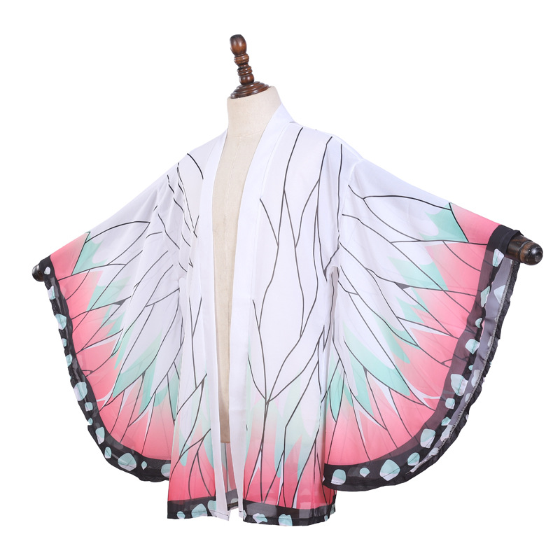 Tops - ญี่ปุ่นอะนิเมะ Kochou Shinobu COSPLAY เครื่องแต่งกายฤดูร้อนผู้หญิงกิโมโนเสื้อสเวตเตอร์ถักเสื้อคลุมชายหาดบิกินี่ผีเสื้อ Robe