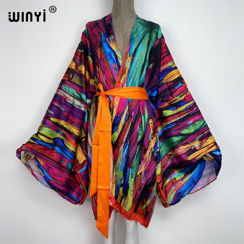 Boho Summer Beach Maxi Dress - WINYI Elegant Beach บิกินี่หวานเลดี้ Boho พิมพ์สี