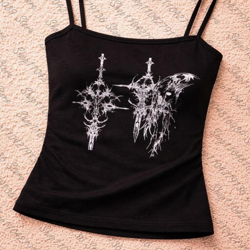 เสื้อครอปท็อปคอร์เซ็ทสไตล์โกธิ - Y2K Graphic Baby Tee Crop บทวิจารณ์และราคา