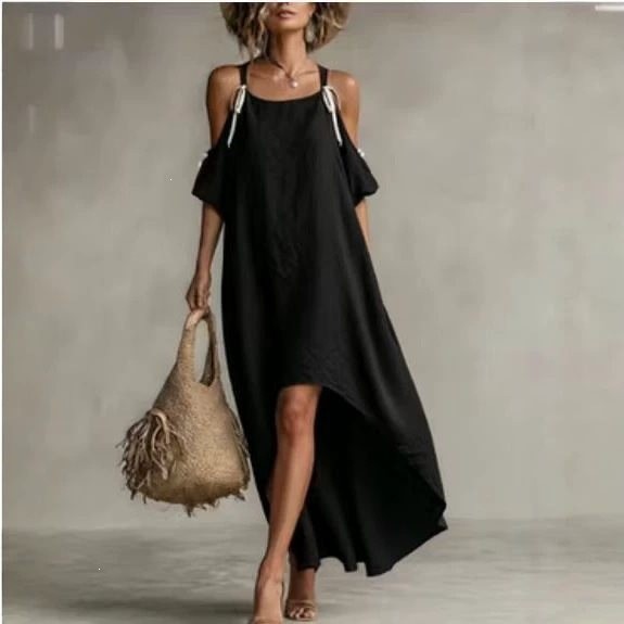 ชุดเดรสผู้หญิงฤดูร้อน แขนพอง ค - Off Shoulder Puff Sleeve Sundress บทวิจารณ์และราคา