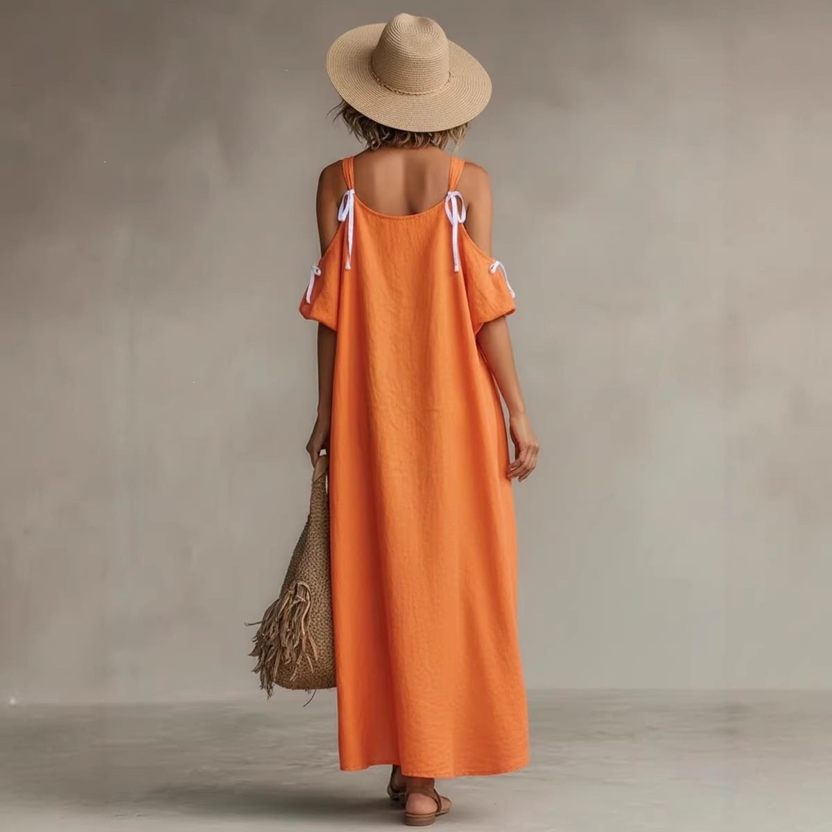 ชุดเดรสผู้หญิงฤดูร้อน แขนพอง ค - Off Shoulder Puff Sleeve Sundress บทวิจารณ์และราคา