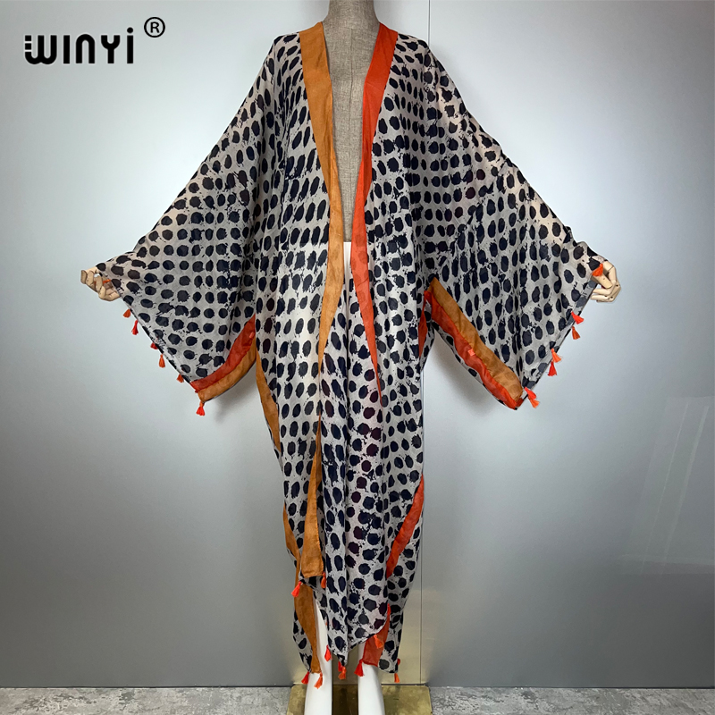 ชุดฤดูร้อน WINYI กิโมโนลายพิมพ - Boho Summer Beach Maxi Dress บทวิจารณ์และราคา