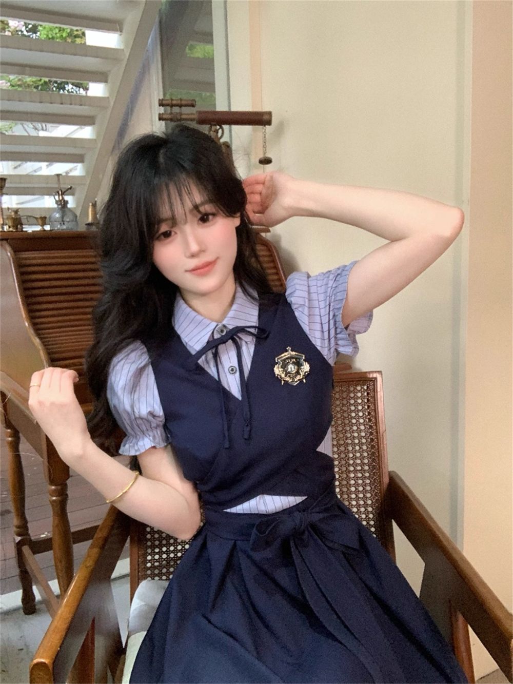 ชุดฤดูร้อนแบบลำลอง เสื้อเชิ้ตล - Korean Style A Line Shirt Dress บทวิจารณ์และราคา