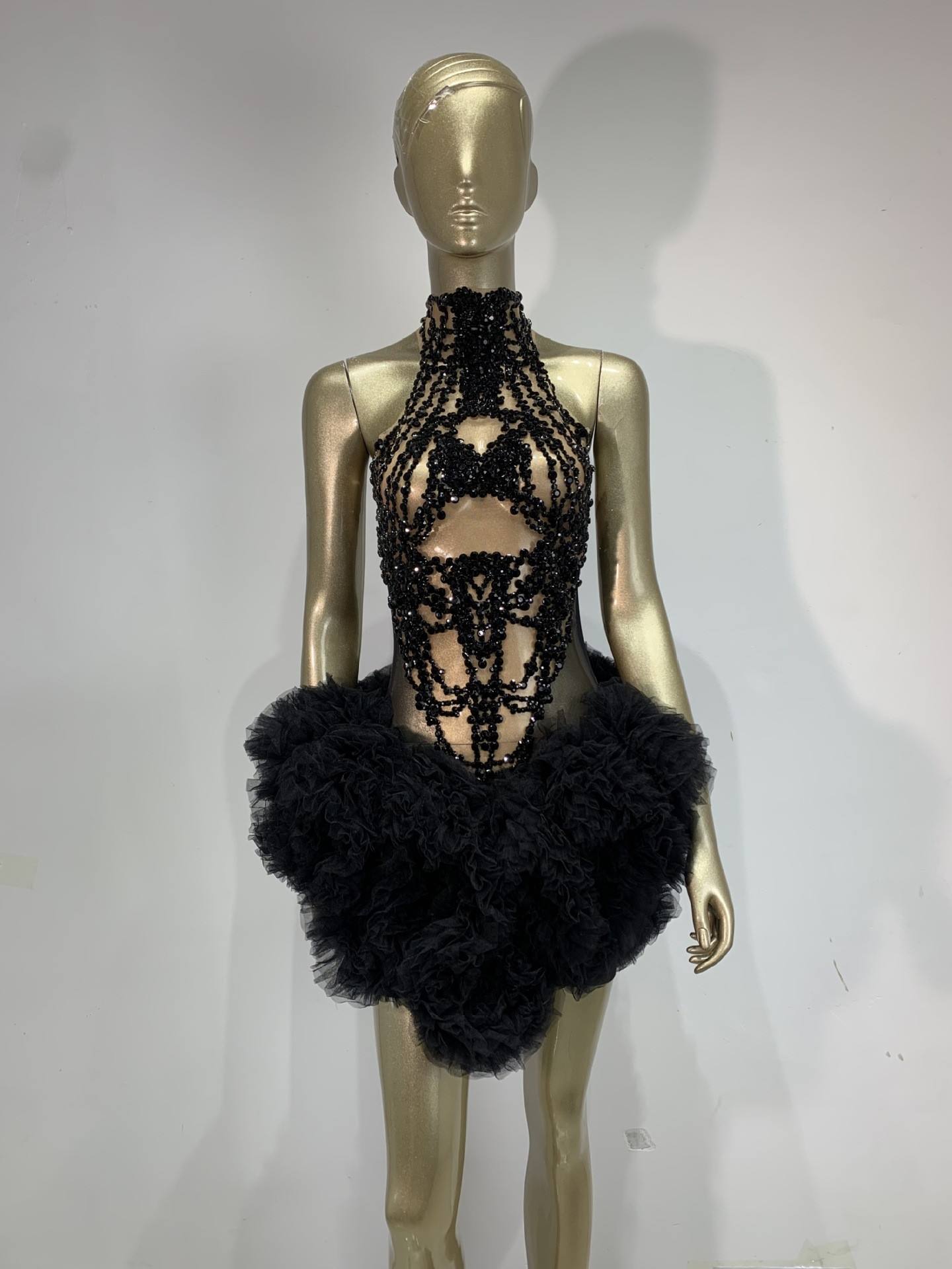 ชุดมินิเดรสผู้หญิง ประดับเพชรร - Sparkly Rhinestone Club Party Dress บทวิจารณ์และราคา