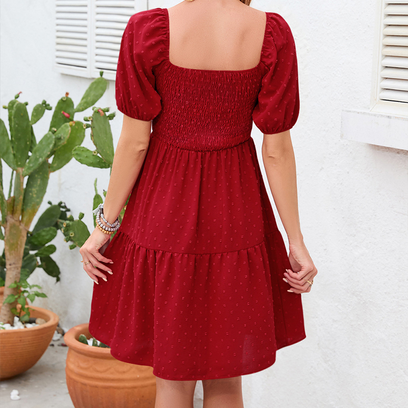 Elegant ผู้หญิงฤดูร้อนแขนสั้นช - Off Shoulder Puff Sleeve Sundress บทวิจารณ์และราคา