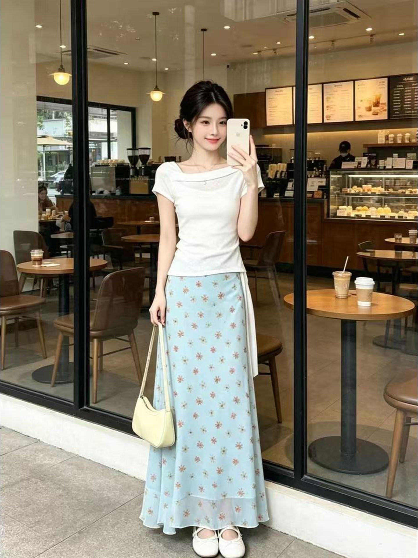 ชุดเดรสทรงเอไลน์หางปลาสไตล์เกา - Korean Style A Line Shirt Dress บทวิจารณ์และราคา