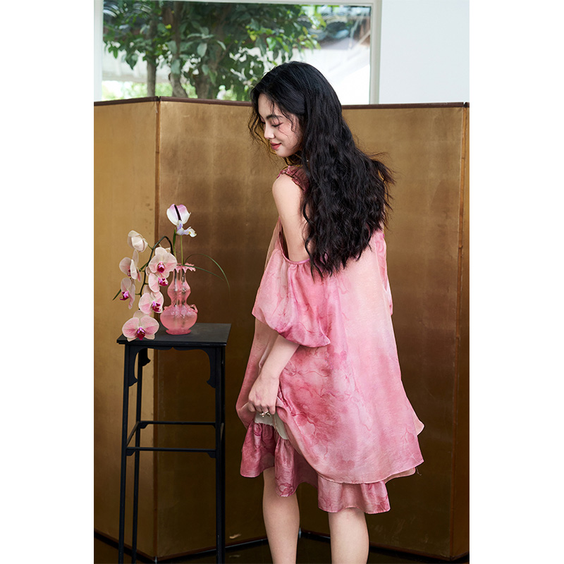 ELFSACK ชุดเดรสผ้าชีฟองผ้าแจ็ค - Off Shoulder Puff Sleeve Sundress บทวิจารณ์และราคา
