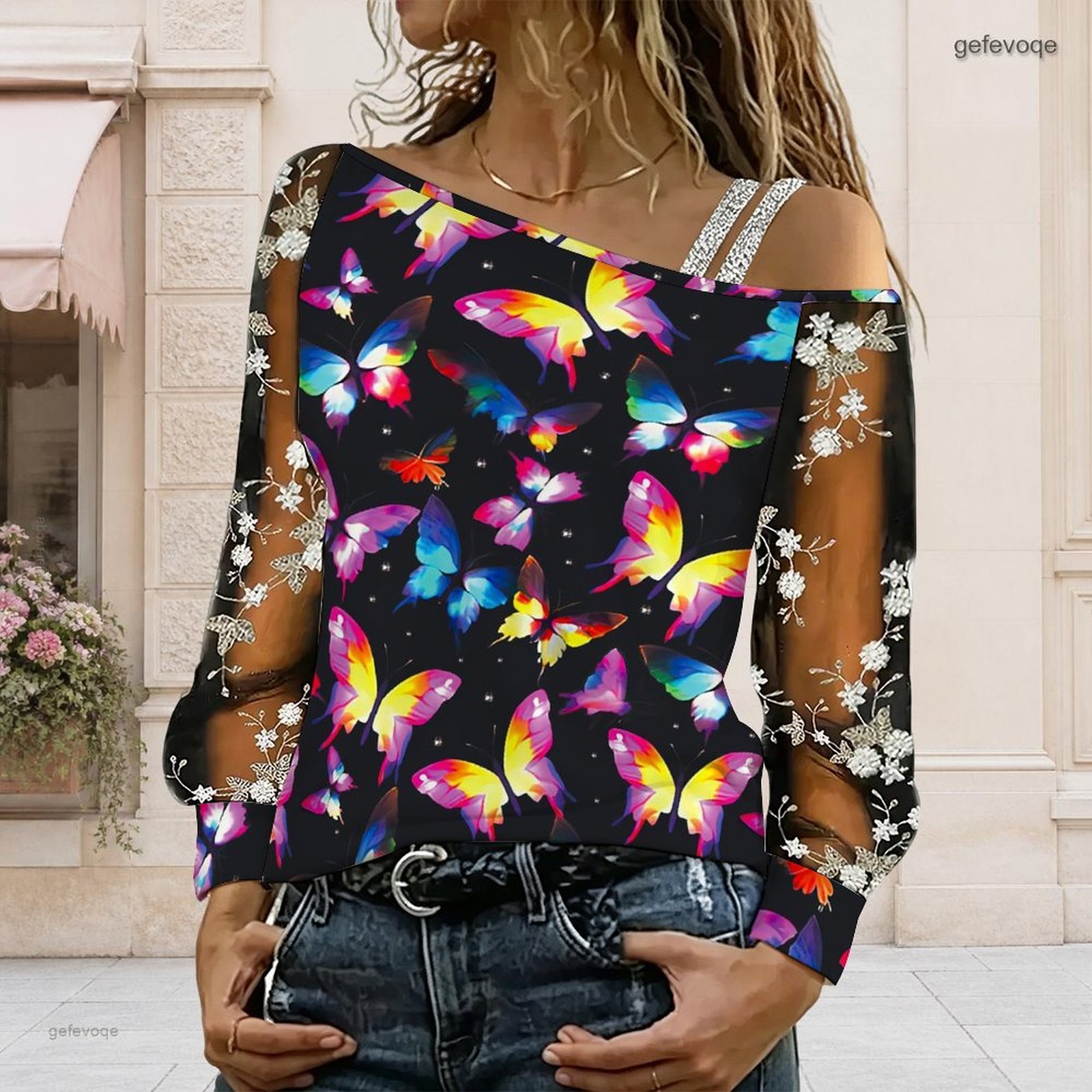 เสื้อผู้หญิงเปิดไหล่ ทรงไม่สมม - Blouses บทวิจารณ์และราคา