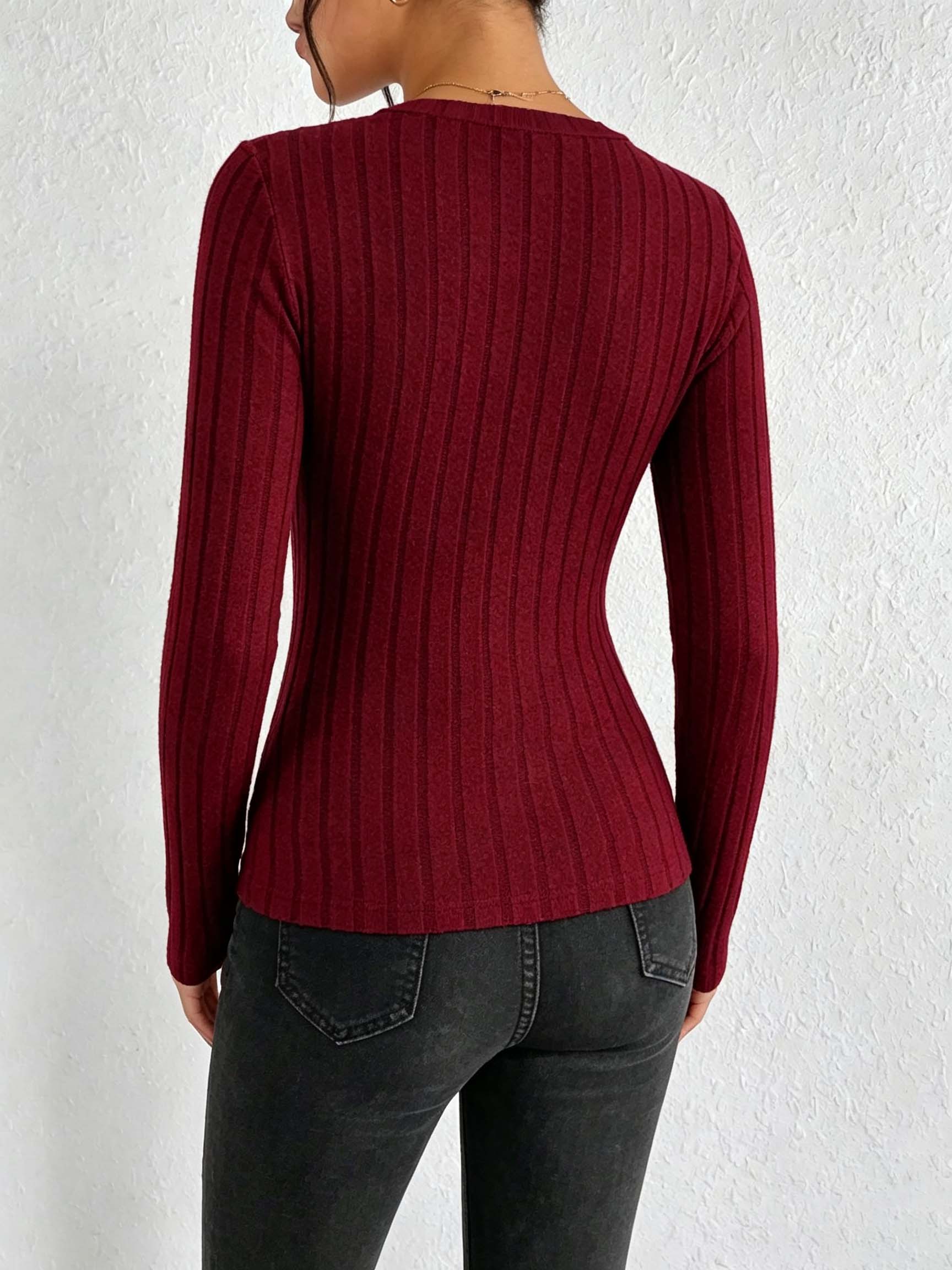 เสื้อผู้หญิงคอวีแบบเรียบ ผ้าถั - Blouses บทวิจารณ์และราคา
