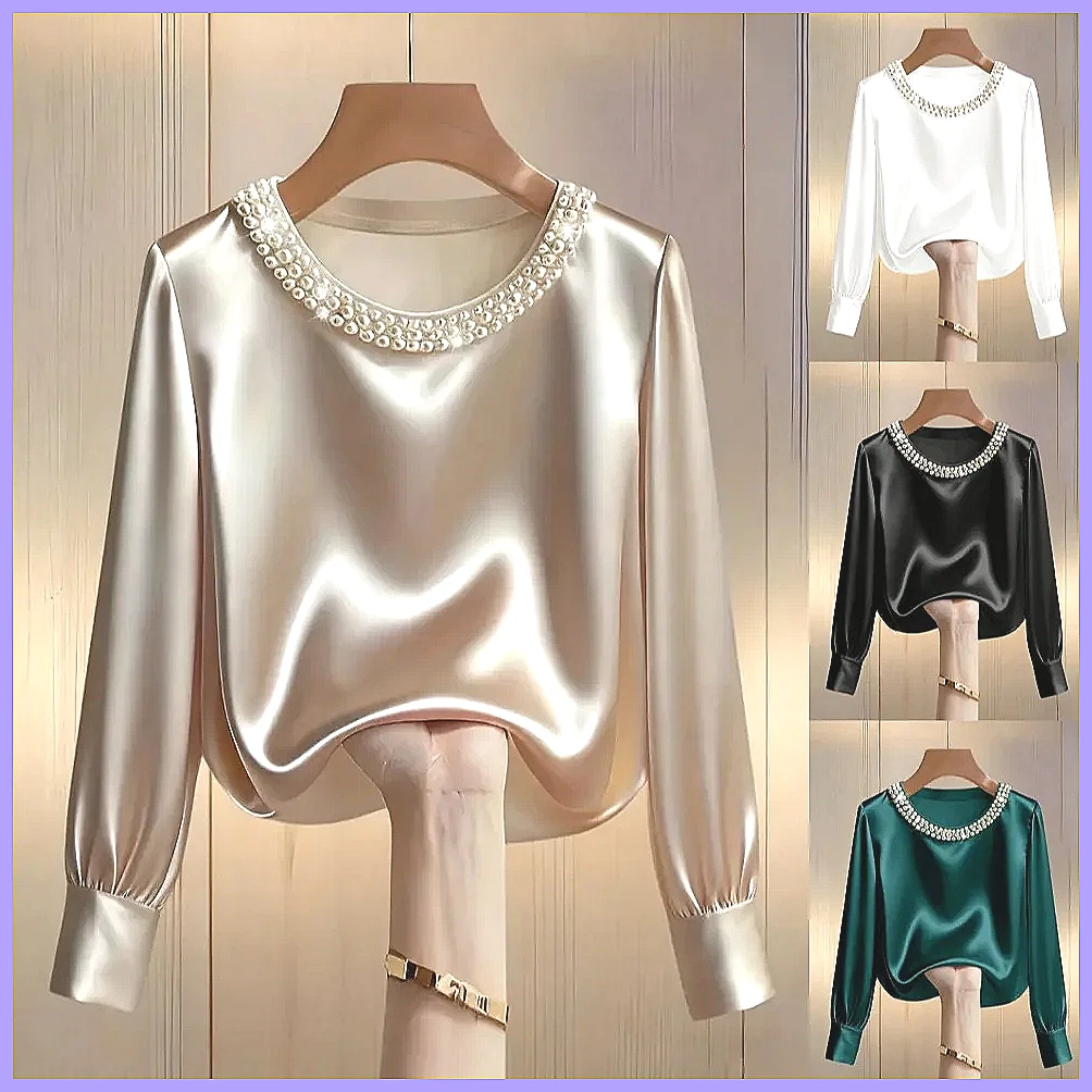 เสื้อซาตินประดับลูกปัดสุดหรูสำ - Blouses บทวิจารณ์และราคา