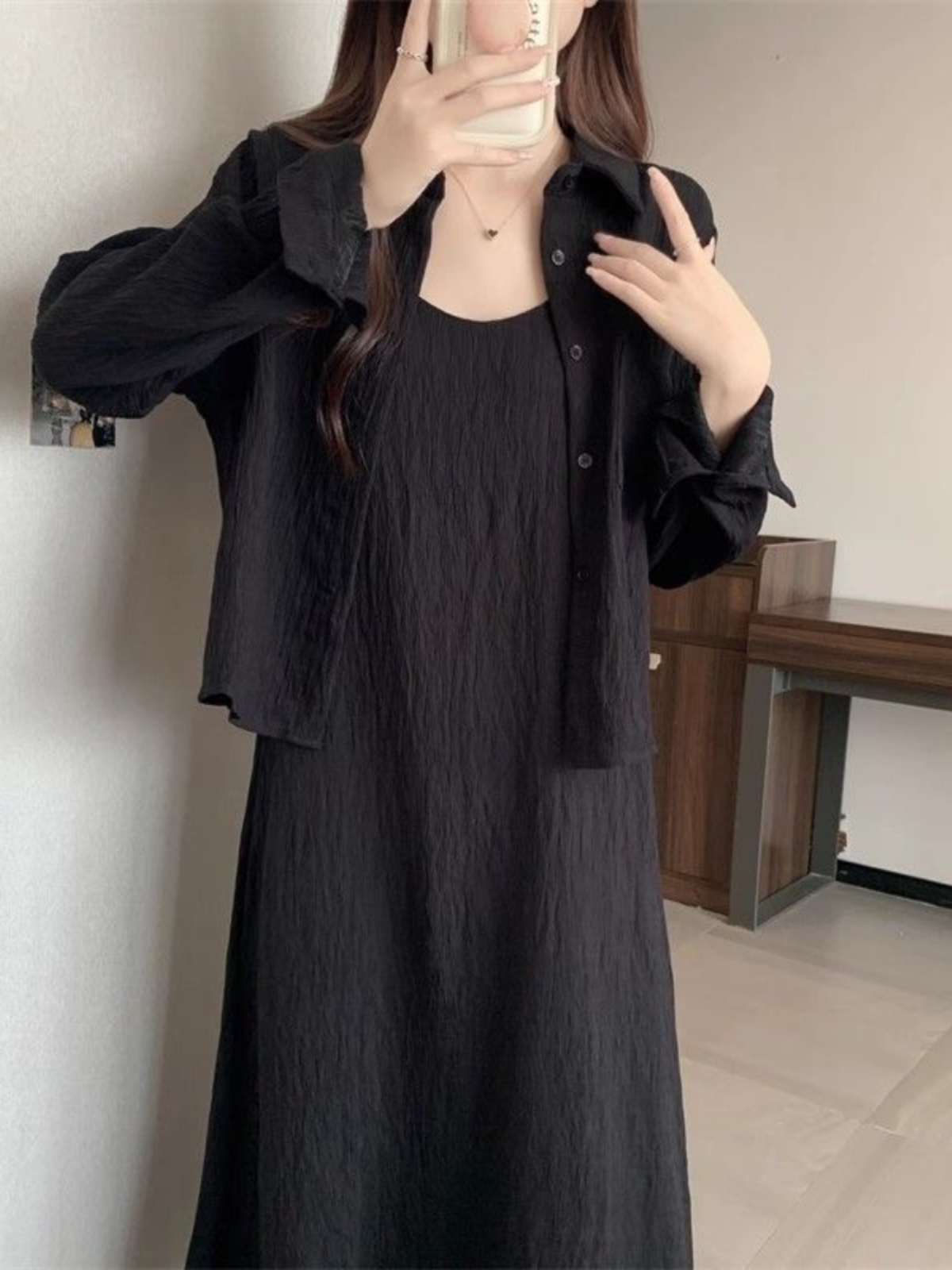 เดรสไซส์ใหญ่สำหรับฤดูร้อน เสื้ - Korean Style A Line Shirt Dress บทวิจารณ์และราคา