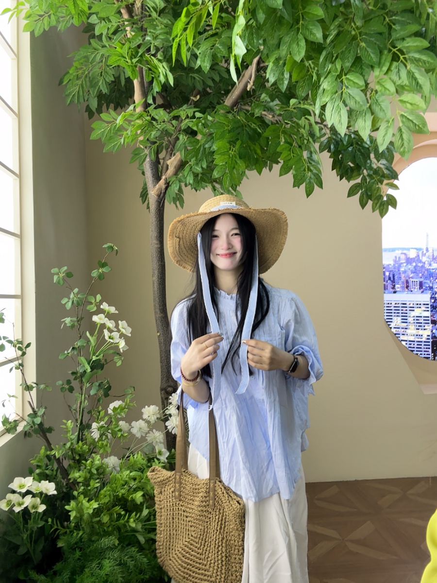 เสื้อแขนฟองสีฟ้าสำหรับผู้หญิงไ - Korean Style A Line Shirt Dress บทวิจารณ์และราคา