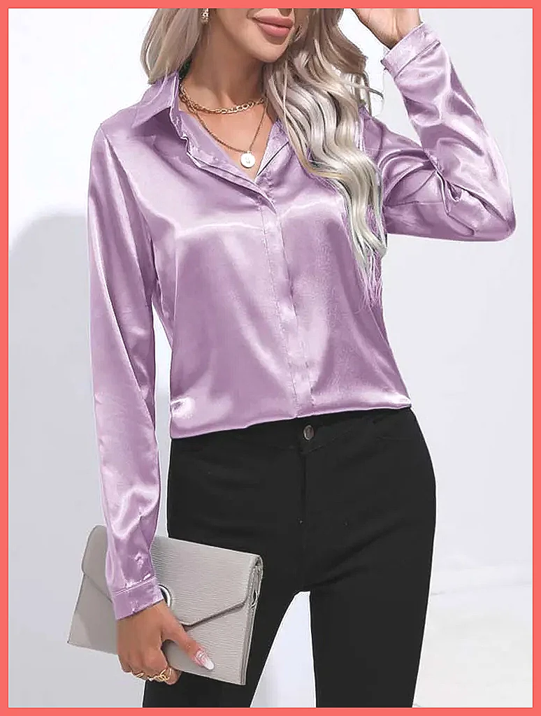 เสื้อเชิ้ตผ้าซาตินสำหรับผู้หญิ - Blouses บทวิจารณ์และราคา