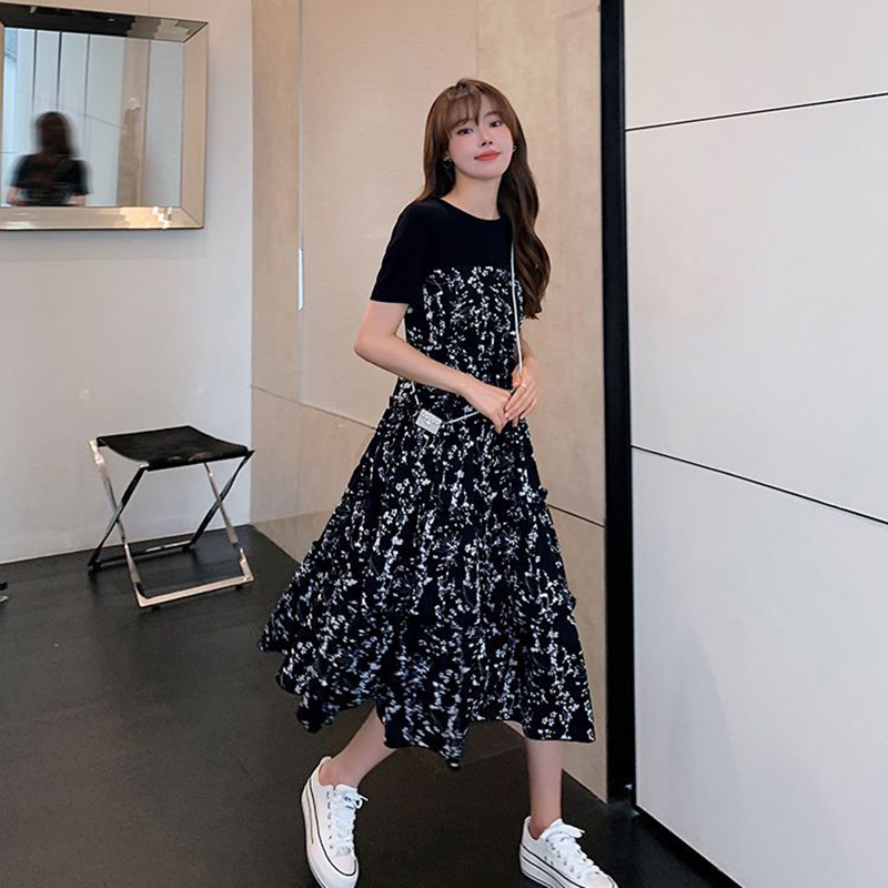 เสื้อยืดผู้หญิงปลอมสองชิ้นสไตล - Korean Style A Line Shirt Dress บทวิจารณ์และราคา