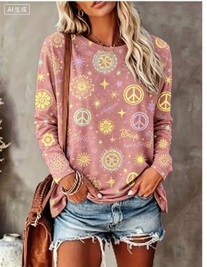 เสื้อยืดแขนยาวผู้หญิง ลายดอกเด - Blouses บทวิจารณ์และราคา