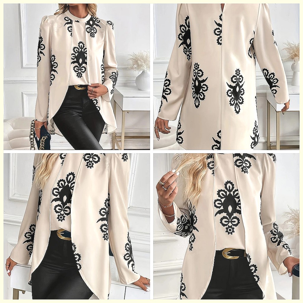 เสื้อเบลาส์พิมพ์ลายแขนยาวแฟชั่ - Blouses บทวิจารณ์และราคา