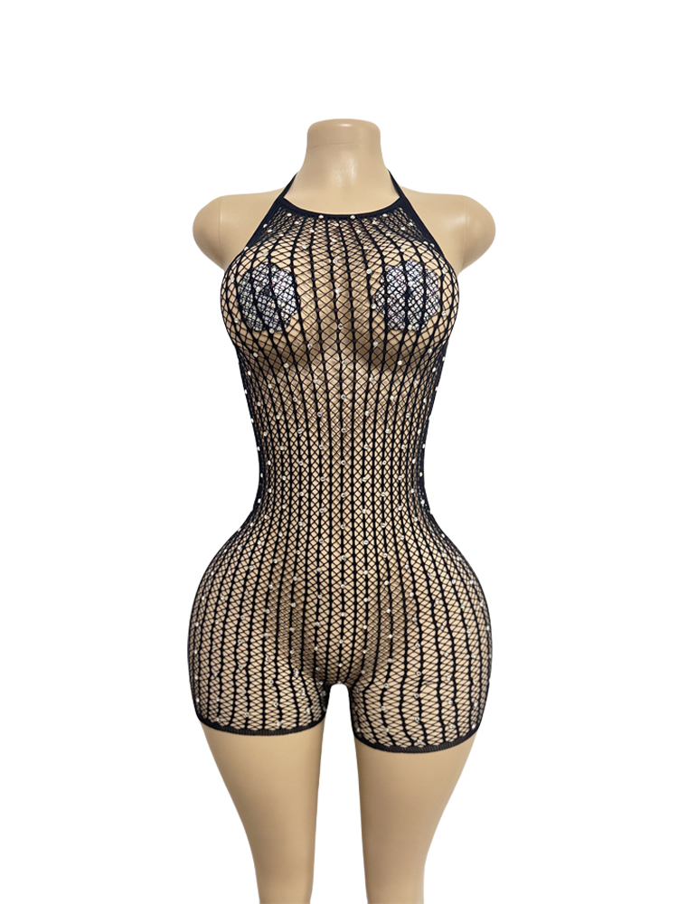 ชุดเดรสตาข่ายประดับเพชรเทียมแบ - Sexy Mesh Sheer Bodycon Dress บทวิจารณ์และราคา