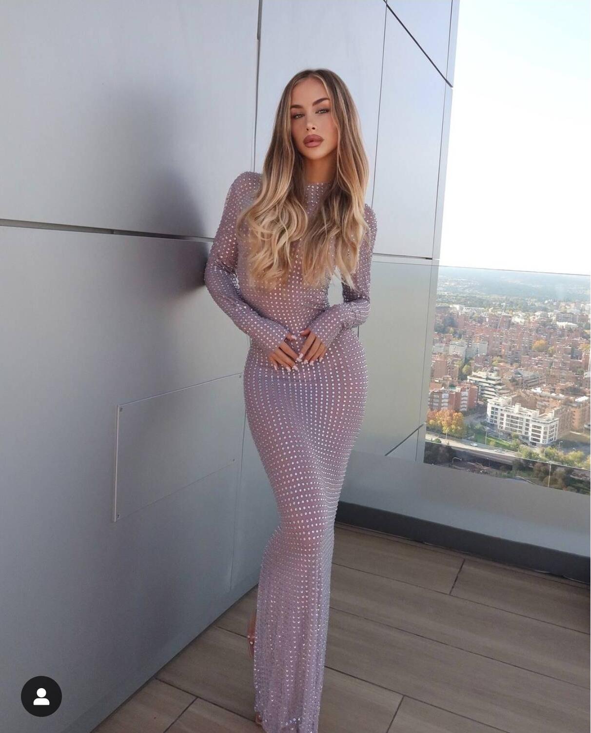 2025 ใหม่โปร่งใสถ่ายภาพชุด Spa - Sparkly Rhinestone Club Party Dress บทวิจารณ์และราคา