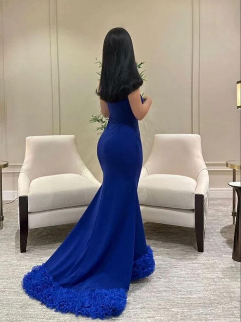 ชุดราตรีหรูหราสง่างามแบบสั่งตั - Elegant Satin Evening Gown Split บทวิจารณ์และราคา