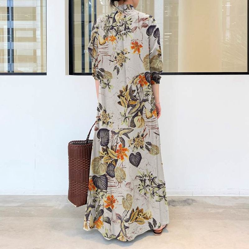 ฤดูใบไม้ร่วงใหม่ plus ขนาดลําล - Casual Loose Linen Shirt Dress บทวิจารณ์และราคา