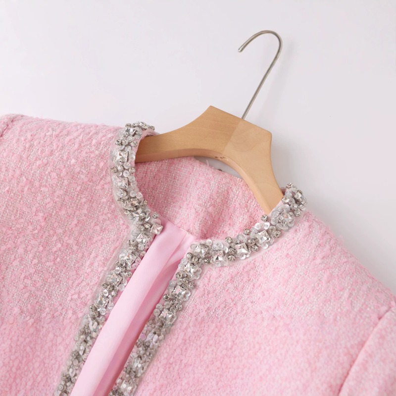ชุดทวีดสีชมพูพรีเมียมสำหรับผู้ - Tweed Two Piece Blazer Dress บทวิจารณ์และราคา