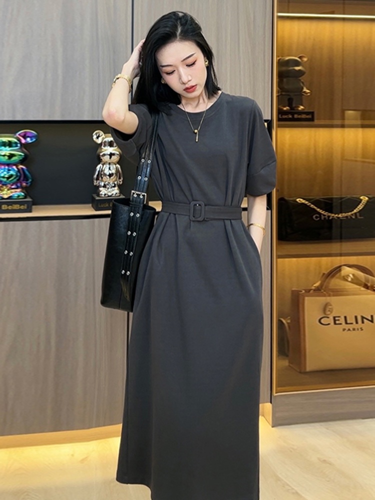 เดรสยาวทรงเอไลน์สไตล์เกาหลีสำห - Korean Style A Line Shirt Dress บทวิจารณ์และราคา