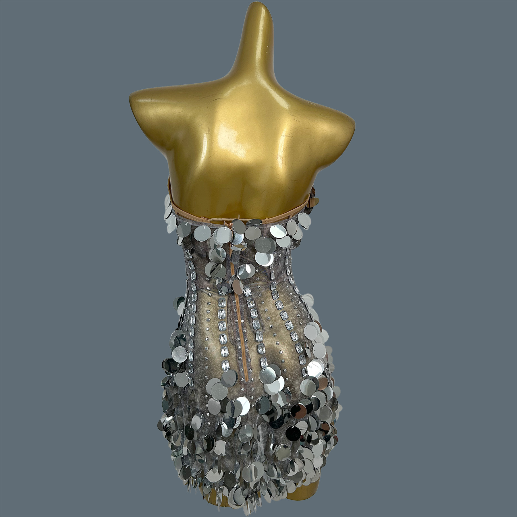 ชุดมินิเดรสเกาะอกประดับเพชรเที - Sparkly Rhinestone Club Party Dress บทวิจารณ์และราคา