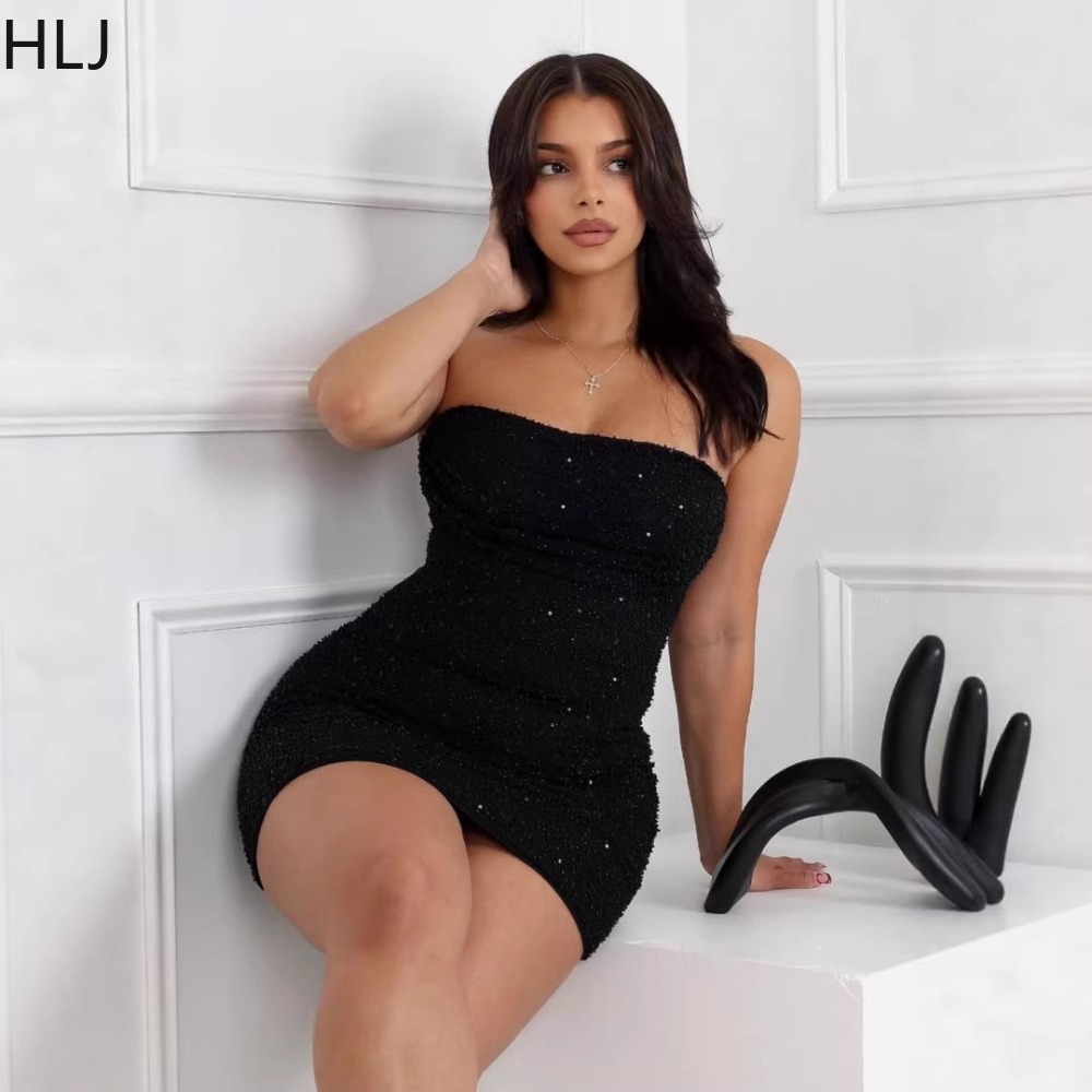 HLJ ชุดเดรสสั้นเซ็กซี่สำหรับผู - Sparkly Rhinestone Club Party Dress บทวิจารณ์และราคา