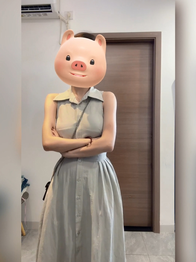 เดรสเชิ้ตแขนกุดคอปกสไตล์ลำลอง  - Korean Style A Line Shirt Dress บทวิจารณ์และราคา
