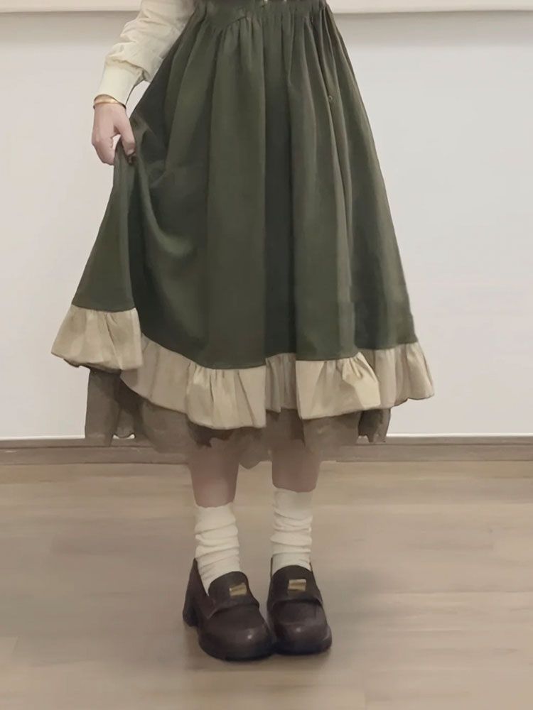 2025 ใหม่ญี่ปุ่นเกาหลี Kawaii  - Korean Style A Line Shirt Dress บทวิจารณ์และราคา