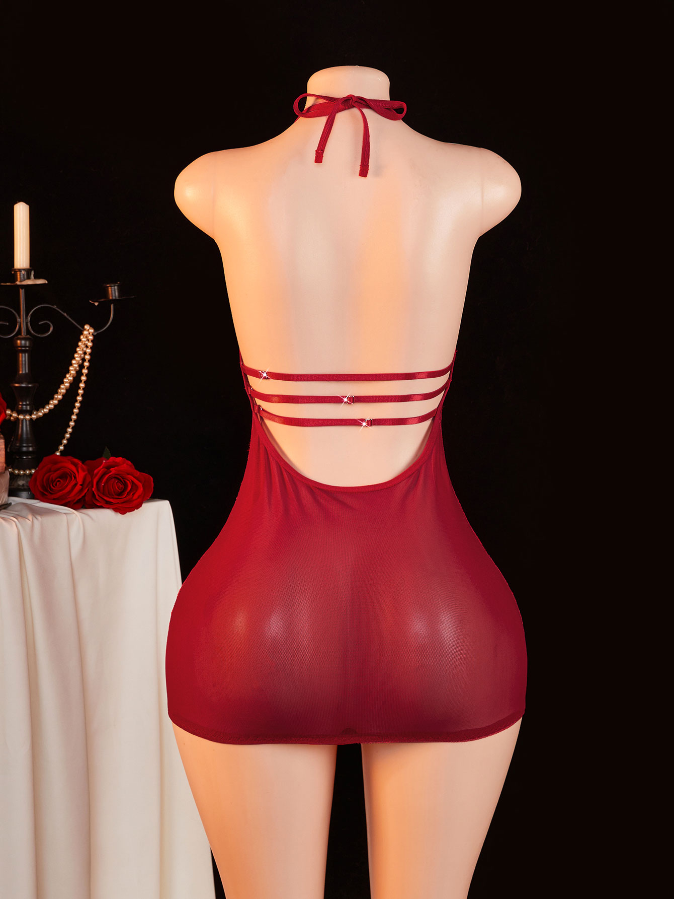 ชุดนอนซีทรูลูกไม้แบบ Babydoll  - Sexy Mesh Sheer Bodycon Dress บทวิจารณ์และราคา