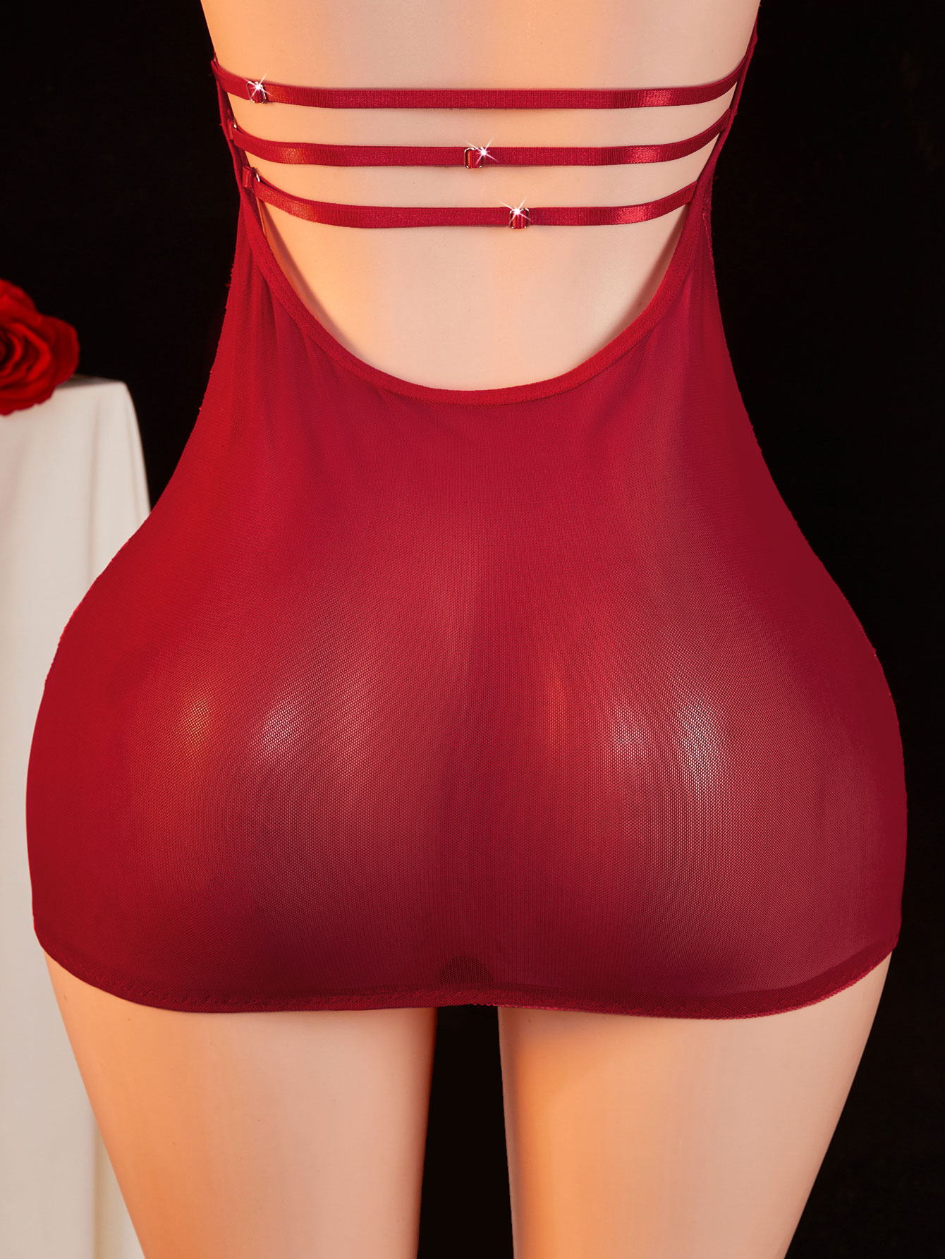 ชุดนอนซีทรูลูกไม้แบบ Babydoll  - Sexy Mesh Sheer Bodycon Dress บทวิจารณ์และราคา