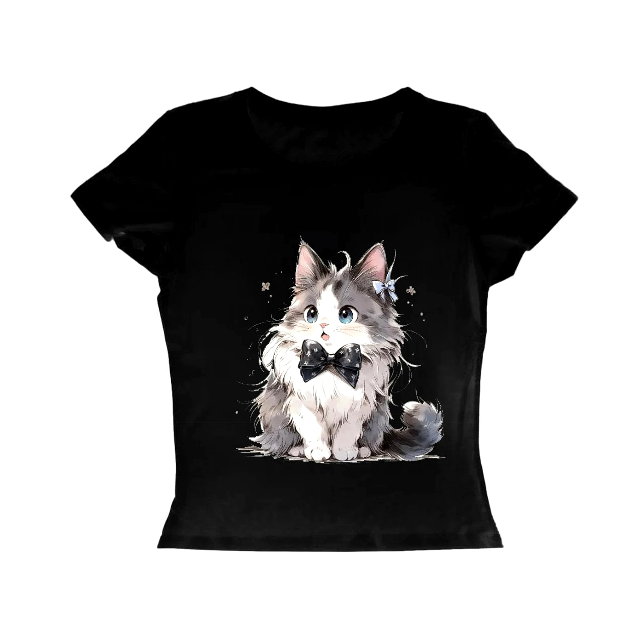 เสื้อครอปแขนสั้นลายกราฟิกสไตล์ - Y2K Graphic Baby Tee Crop บทวิจารณ์และราคา