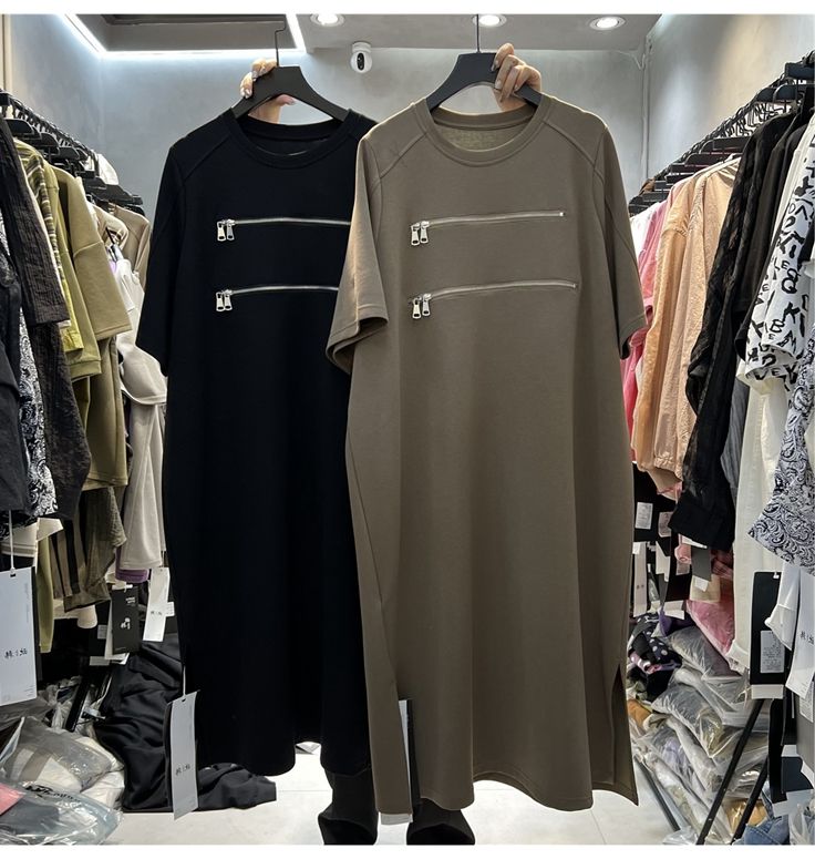 เสื้อยืดแขนสั้นทรงหลวมสำหรับผู - Korean Style A Line Shirt Dress บทวิจารณ์และราคา
