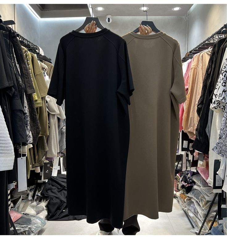 เสื้อยืดแขนสั้นทรงหลวมสำหรับผู - Korean Style A Line Shirt Dress บทวิจารณ์และราคา