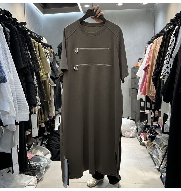 เสื้อยืดแขนสั้นทรงหลวมสำหรับผู - Korean Style A Line Shirt Dress บทวิจารณ์และราคา